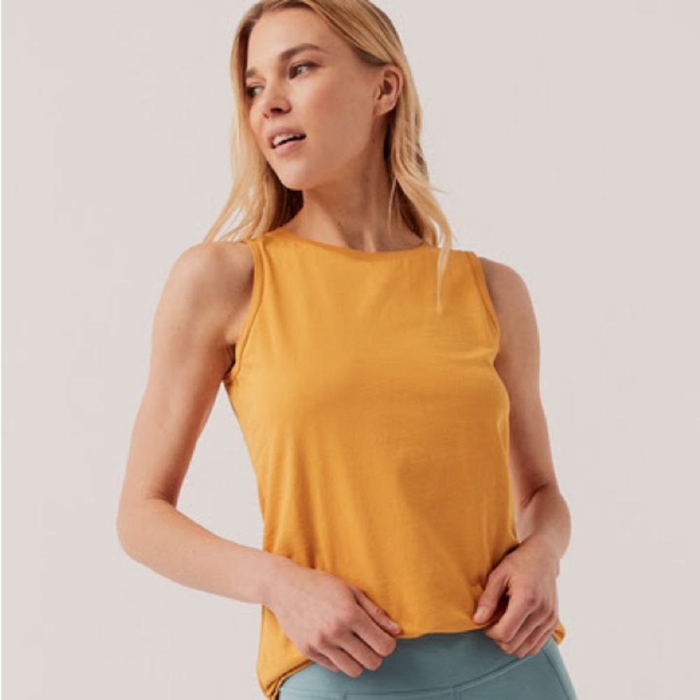 Pact Organic Cotton Softspun High Neck Tank, M, Tuscan Sun
